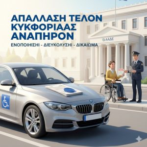 Απαλλαγή από τα τέλη κυκλοφορίας λόγω αναπηρίας